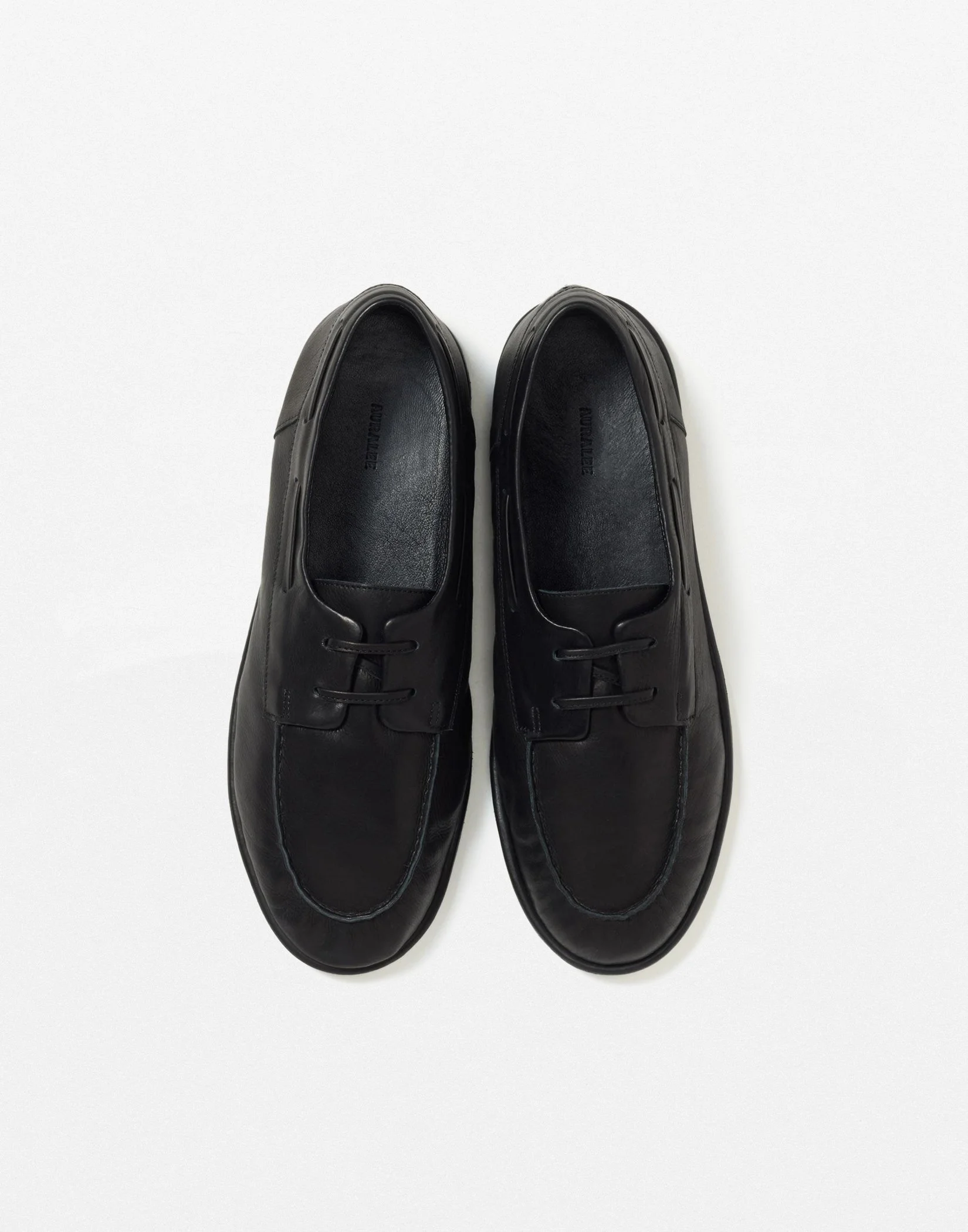 Auralee - Soft Leather Deck Shoes (Black) — EQUIPMENT